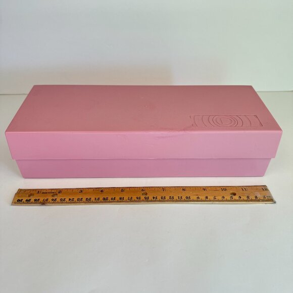 Vtg 1980s Cassette Tape Pink Hard Plastic w Lid The Dynasound Organizer Holds 24 - Picture 1 of 10